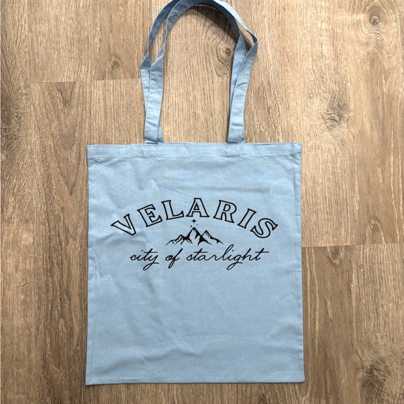 Hand Crafted Handbags - New! ACOTAR Velaris, city of starlight light blue tote